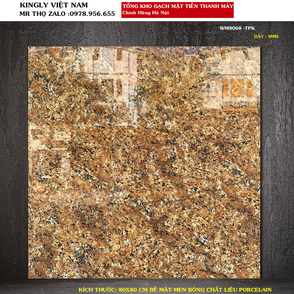 Gạch ốp mặt tiền ốp mặt thang máy kích thước 80x80 cm WM8068